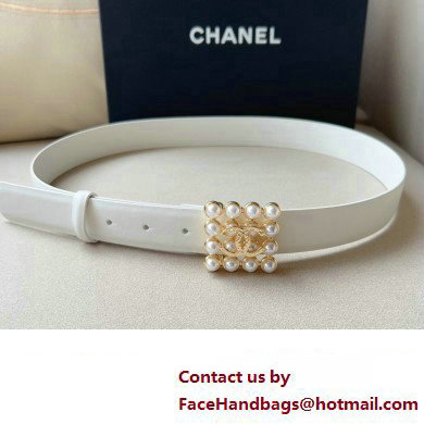 Chanel Width 3cm Metal  &  Glass Pearls calfskin belt AAA036 04 2024